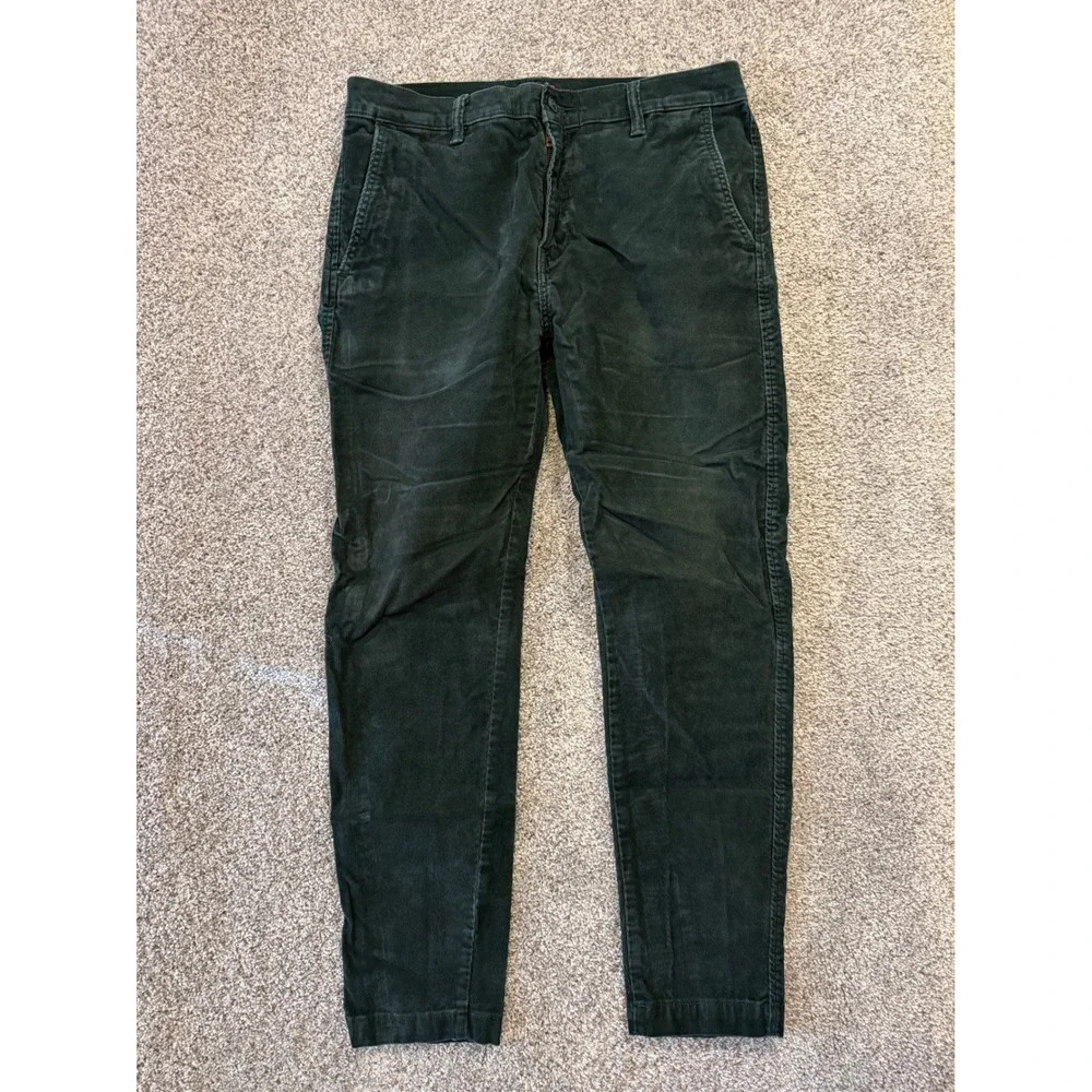 Levi's Chino Mens 33x32 Green XX Chino Standard Taper Corduroy Pants Stretch